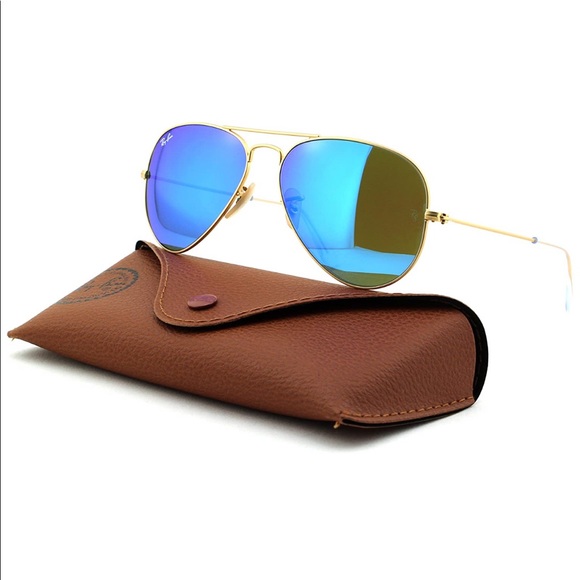 Ray Ban/ blue aviator gold mirror sunglasses main image 11